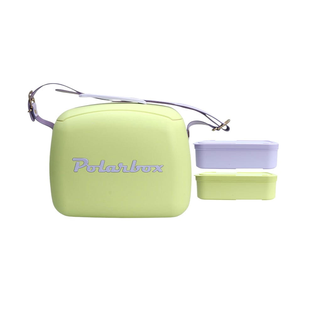 Polarbox Retro Cooler Box 6L Lime - Includes 2 Lunch Boxes
