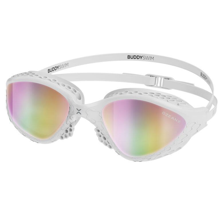 Buddyswim OzeanX Swim Goggles – White / Iridium Mirror