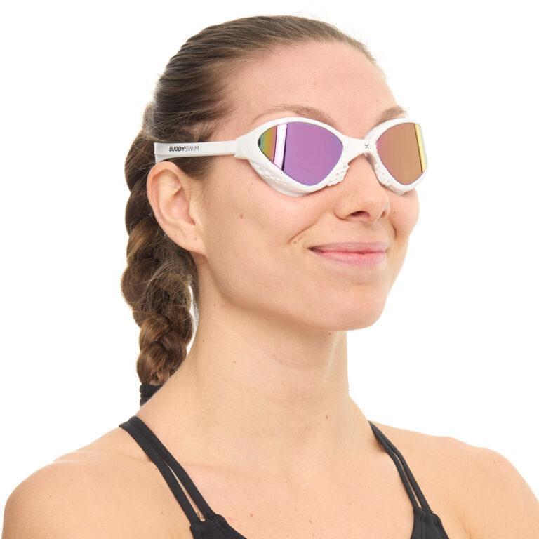 Buddyswim OzeanX Swim Goggles – White / Iridium Mirror