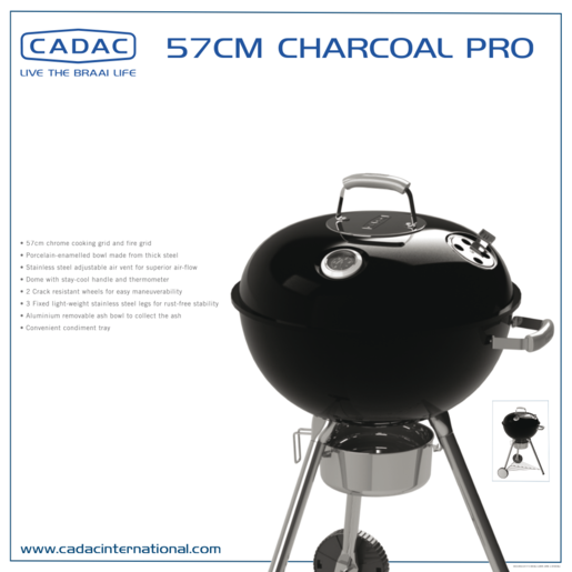 Born Free 57cm Charcoal Pro Braai 5485S-PC
