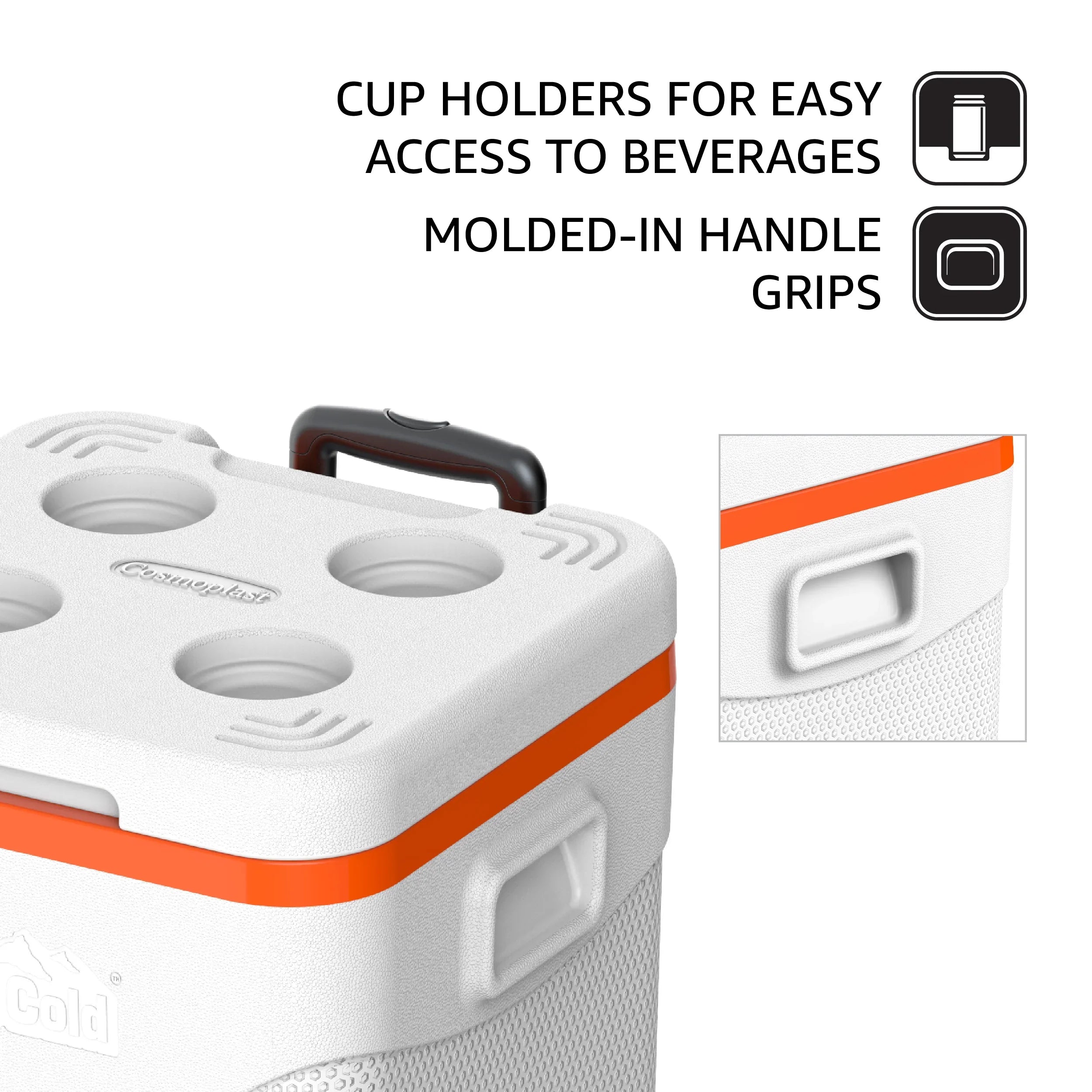 Cosmoplast CP1030 45L KeepCold Picnic Trolley Icebox - White