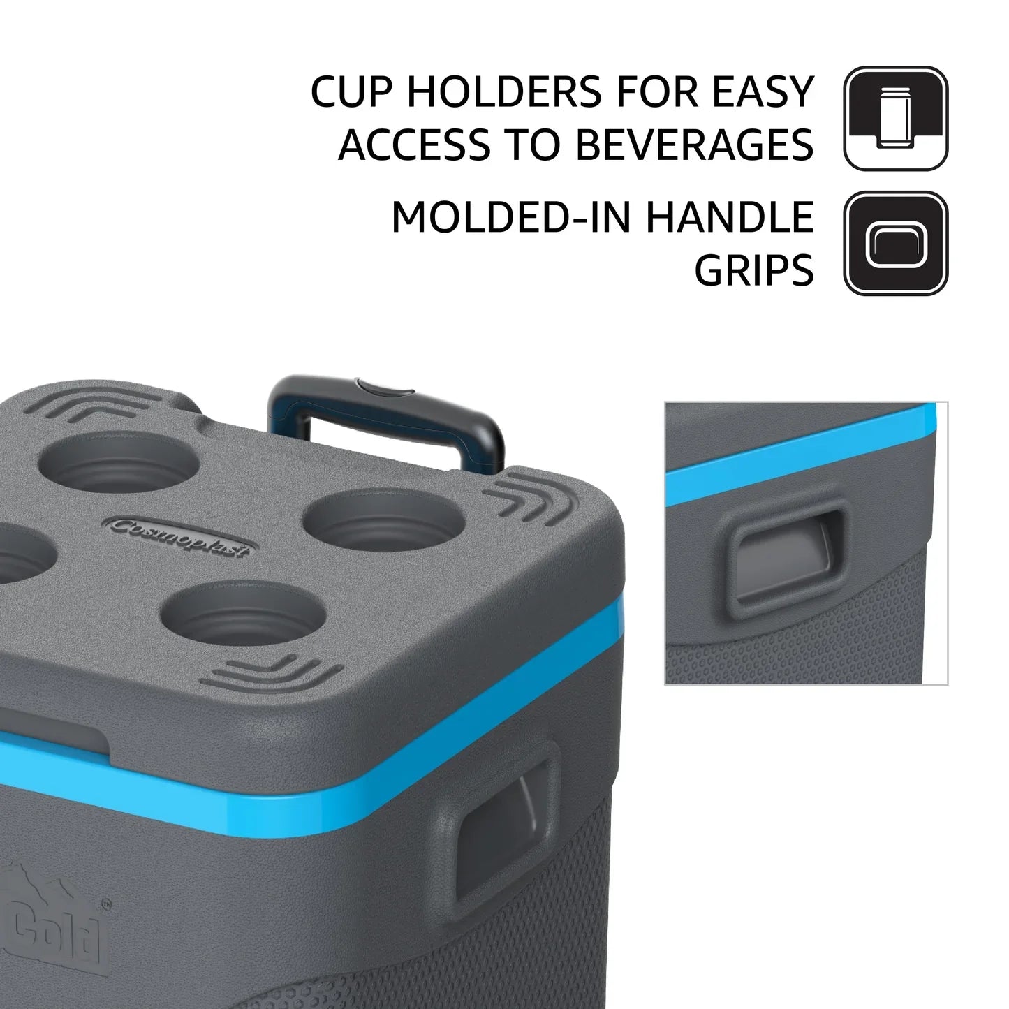 Cosmoplast CP1031 45L KeepCold Picnic Trolley Icebox - Grey