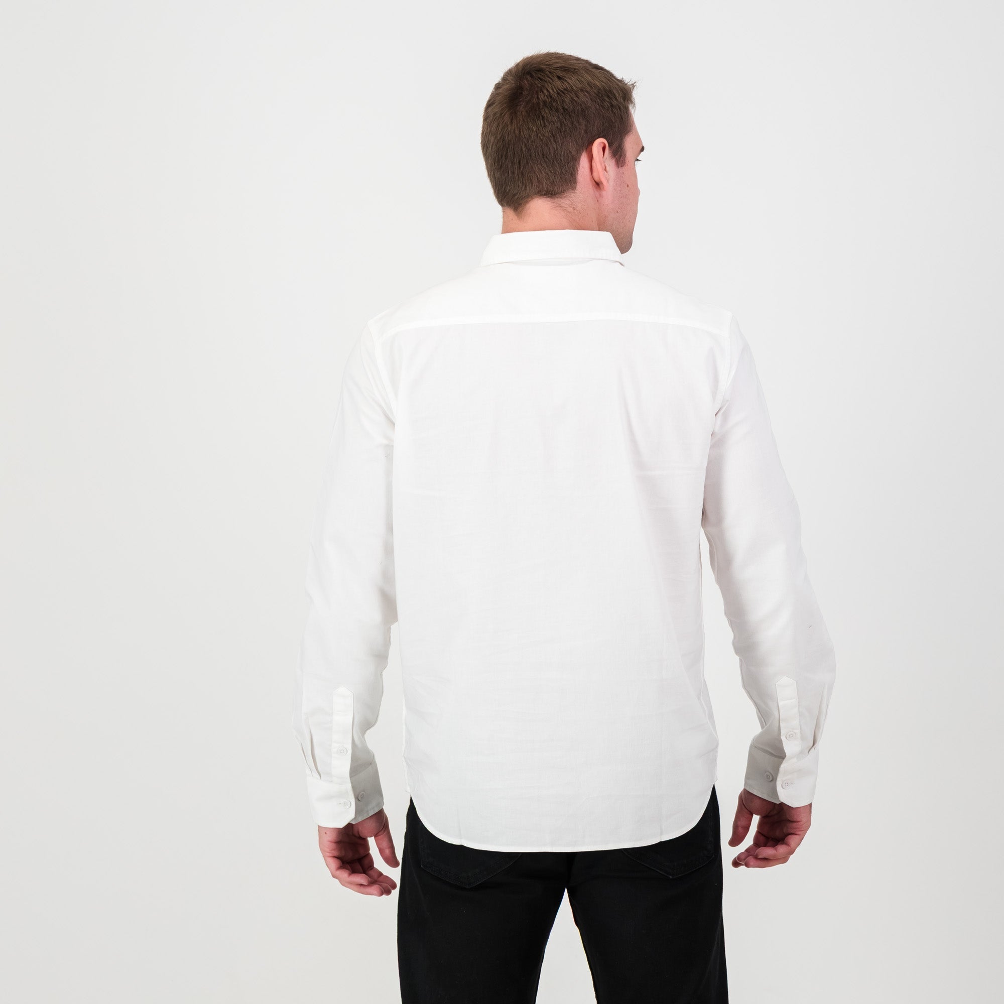 Springboks Tailored LS Oxford Shirt-White
