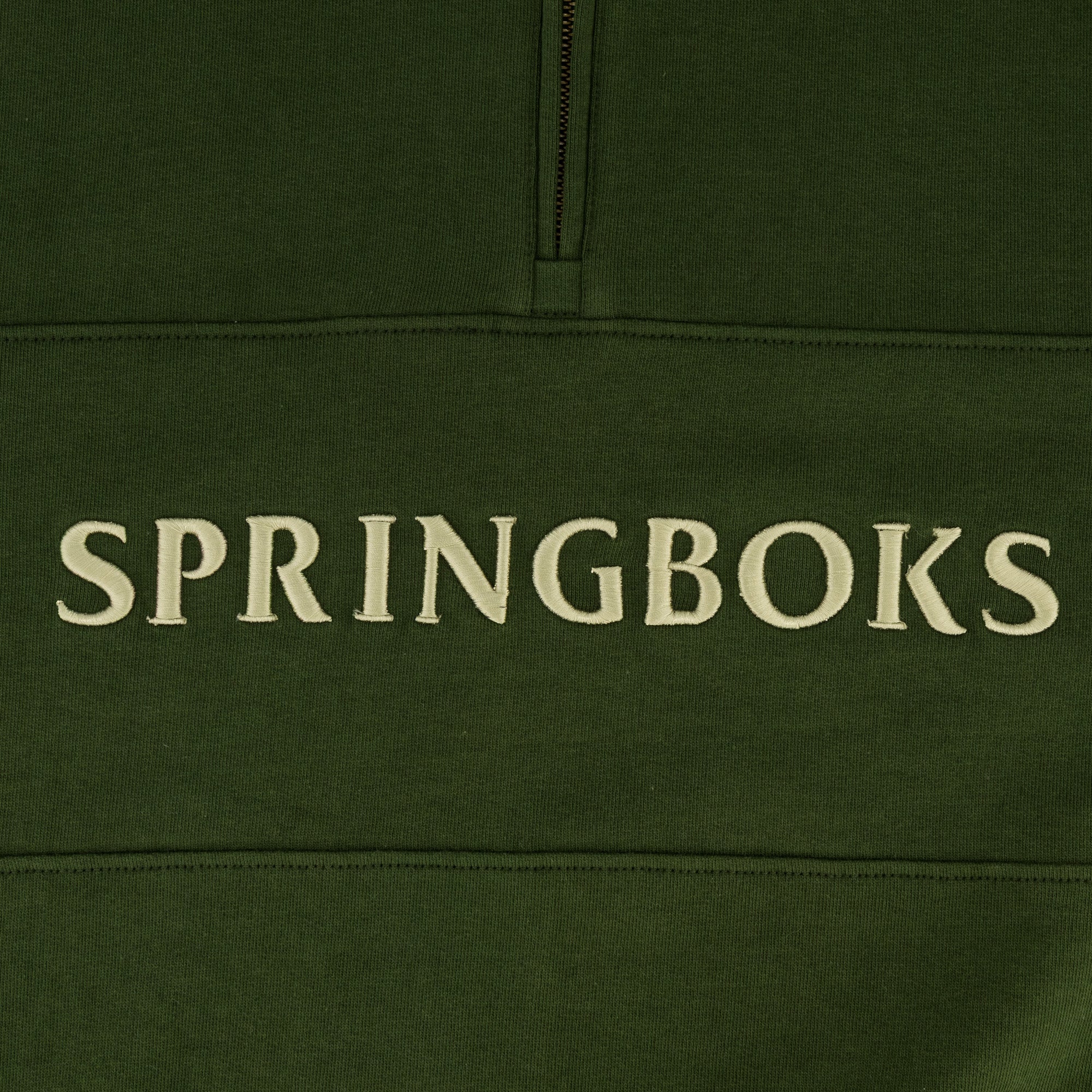 Springboks Word Quarter Zip Sweat-Military Olive