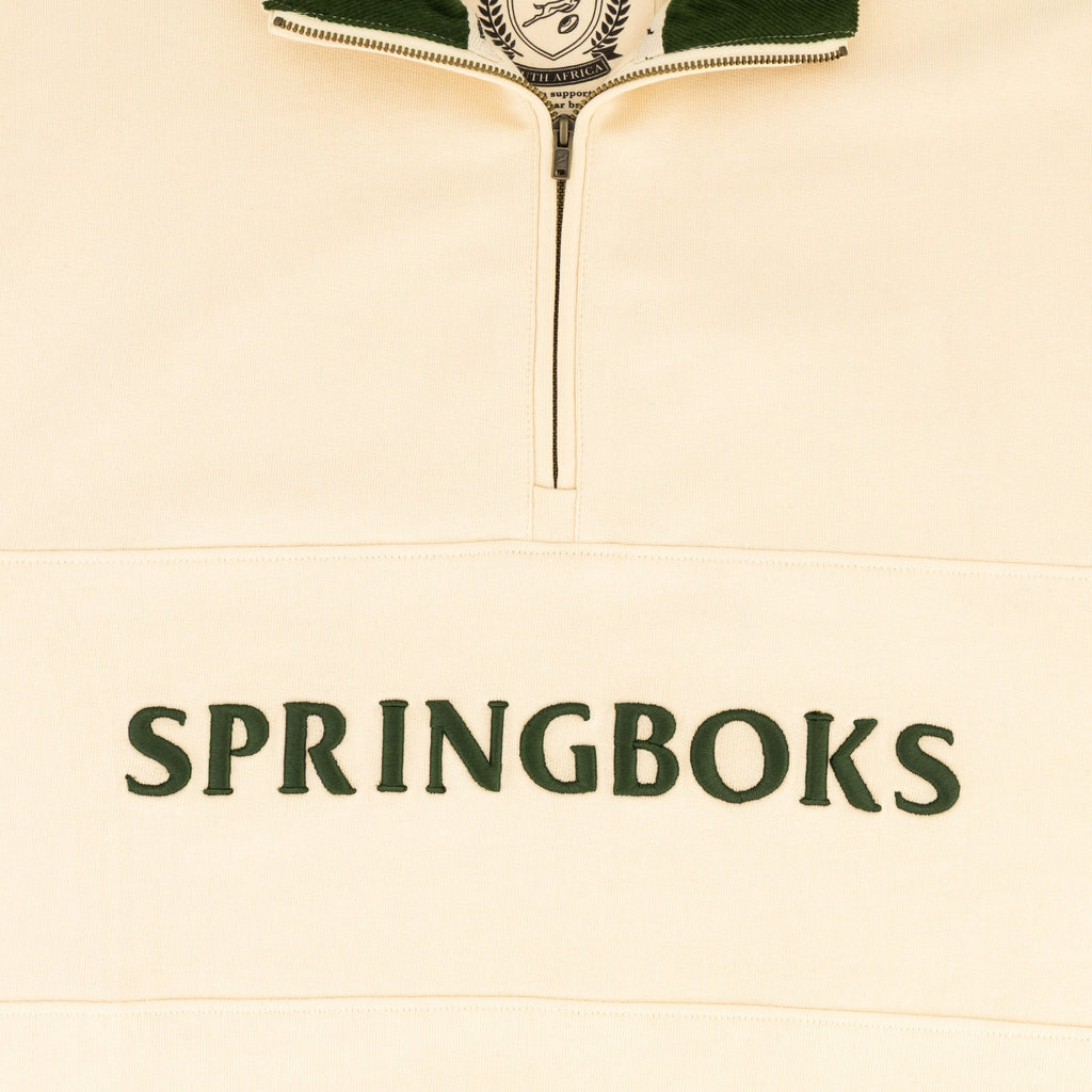 Springboks Word Quarter Zip Sweat-Ivory