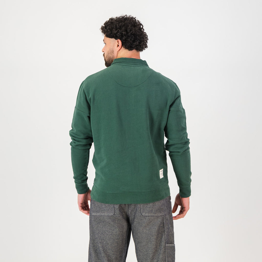 Springboks Twill SLV Quarter Zip Sweat-OS Green