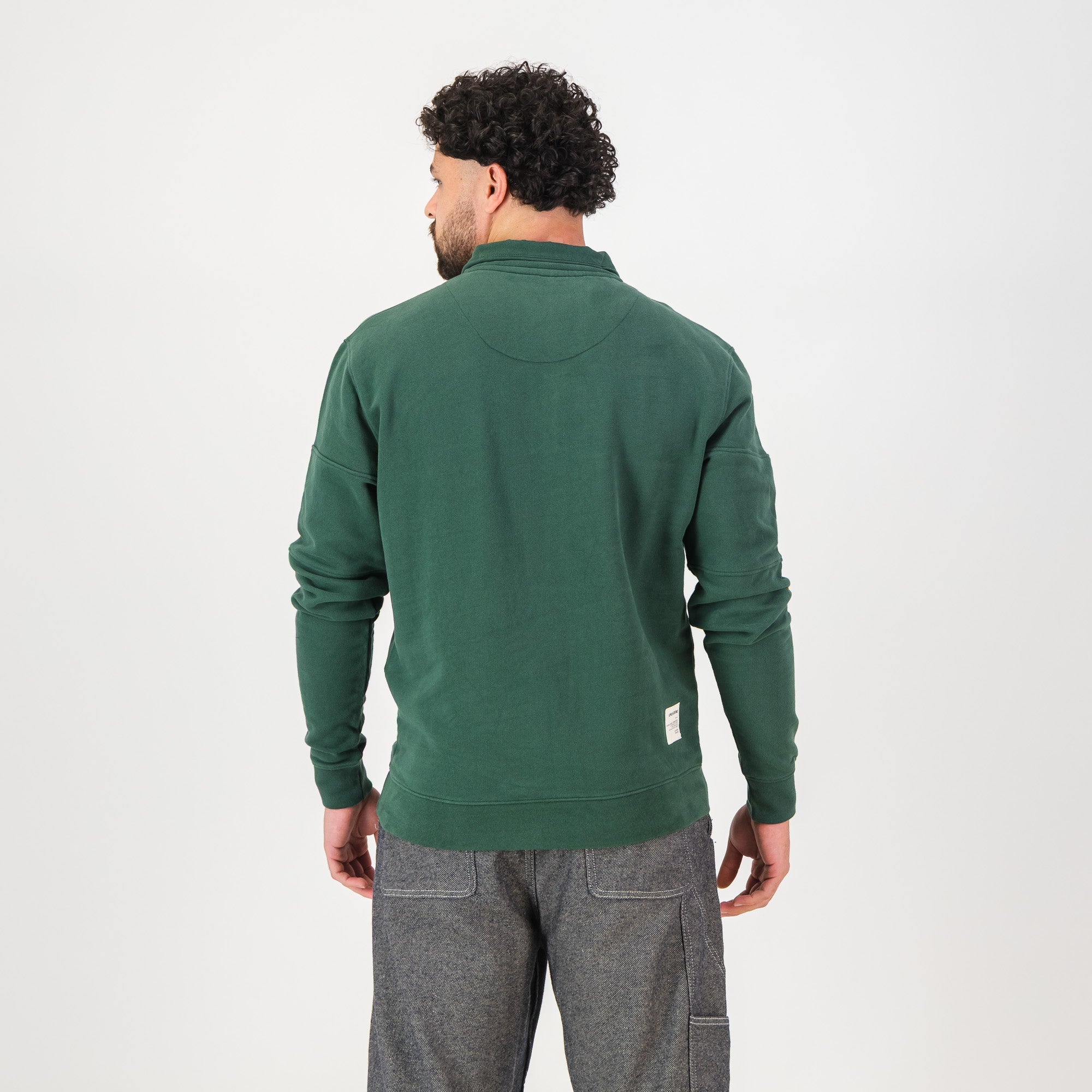 Springboks Twill SLV Quarter Zip Sweat-OS Green