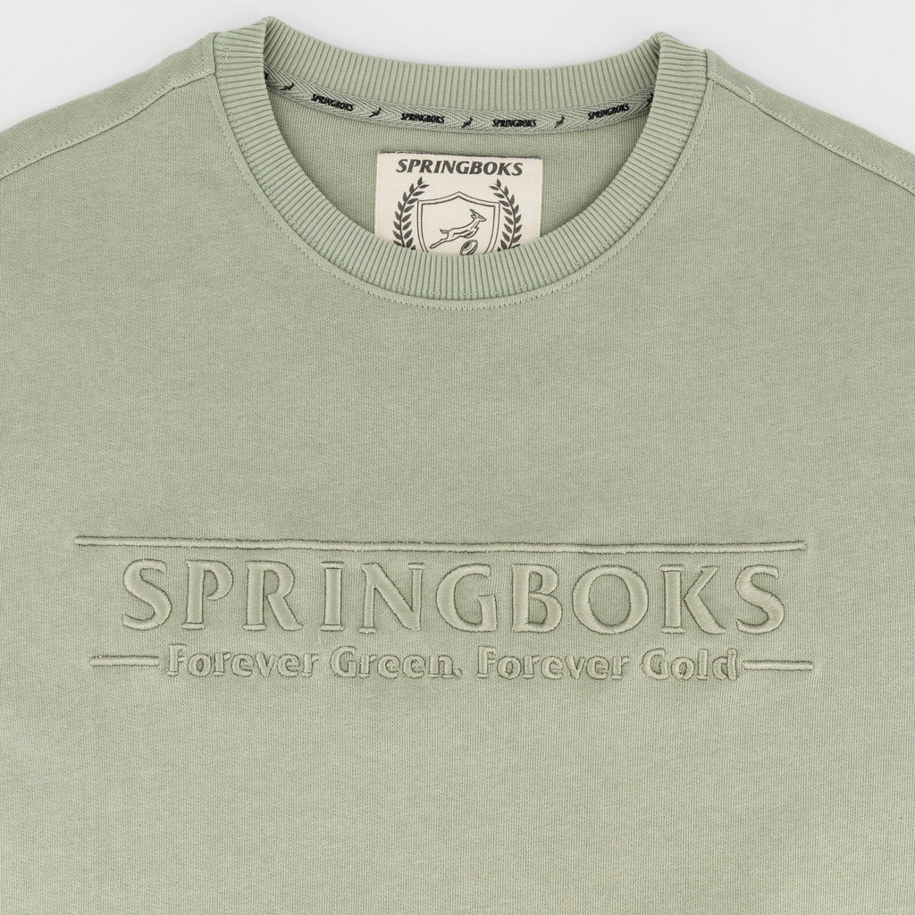 Springboks Word FGFG Crew Sweat-Desert Sage