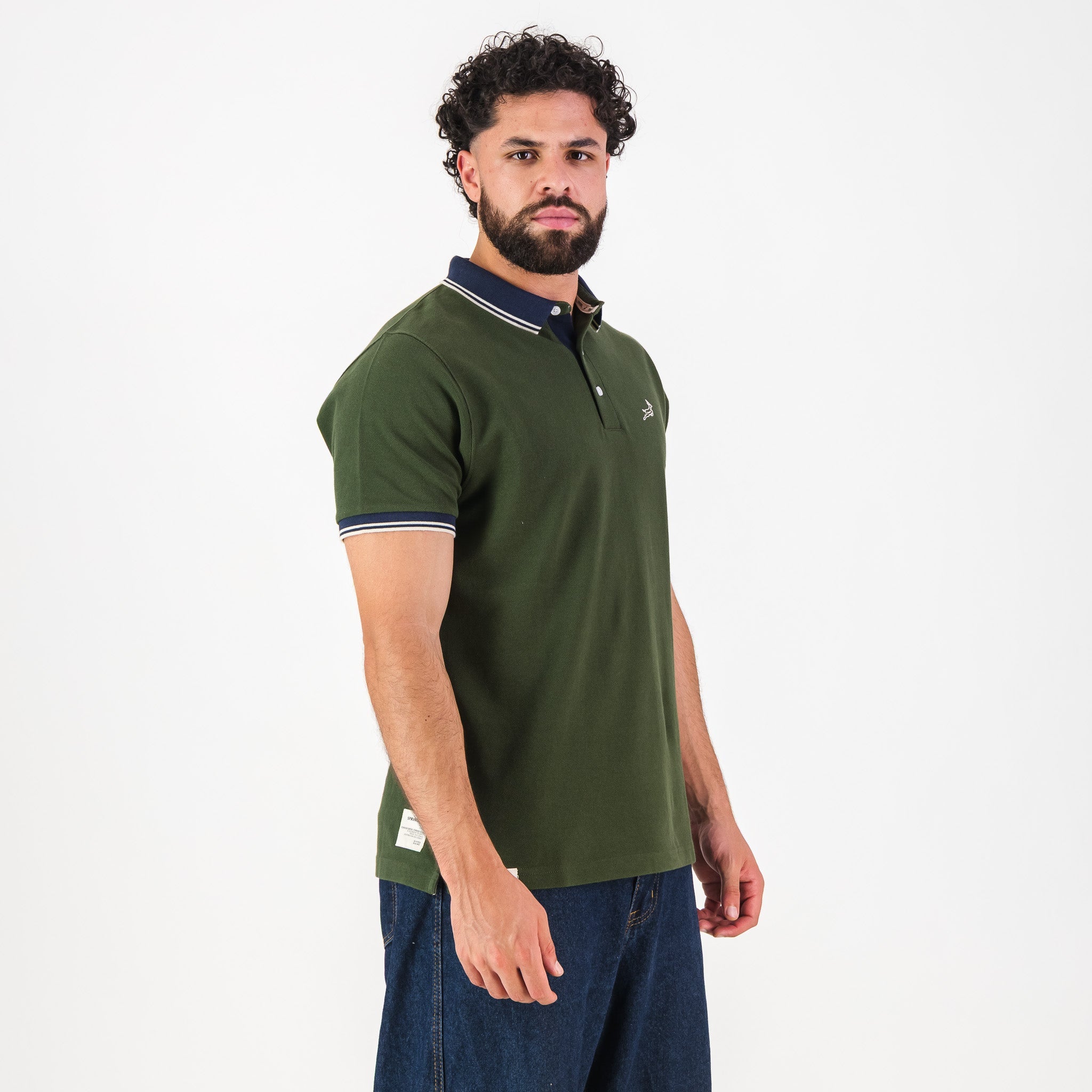 Springboks Tipped SS Polo - Military Olive