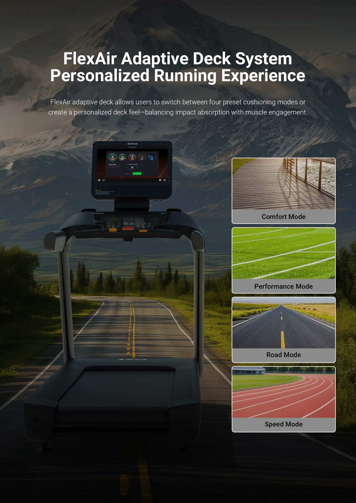 Shua S2+ Pro Commercial Treadmill - 31.5” Touch Screen (7 Year Warranty)