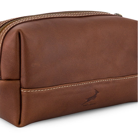 Springboks Toiletry Bag-Dark Brown