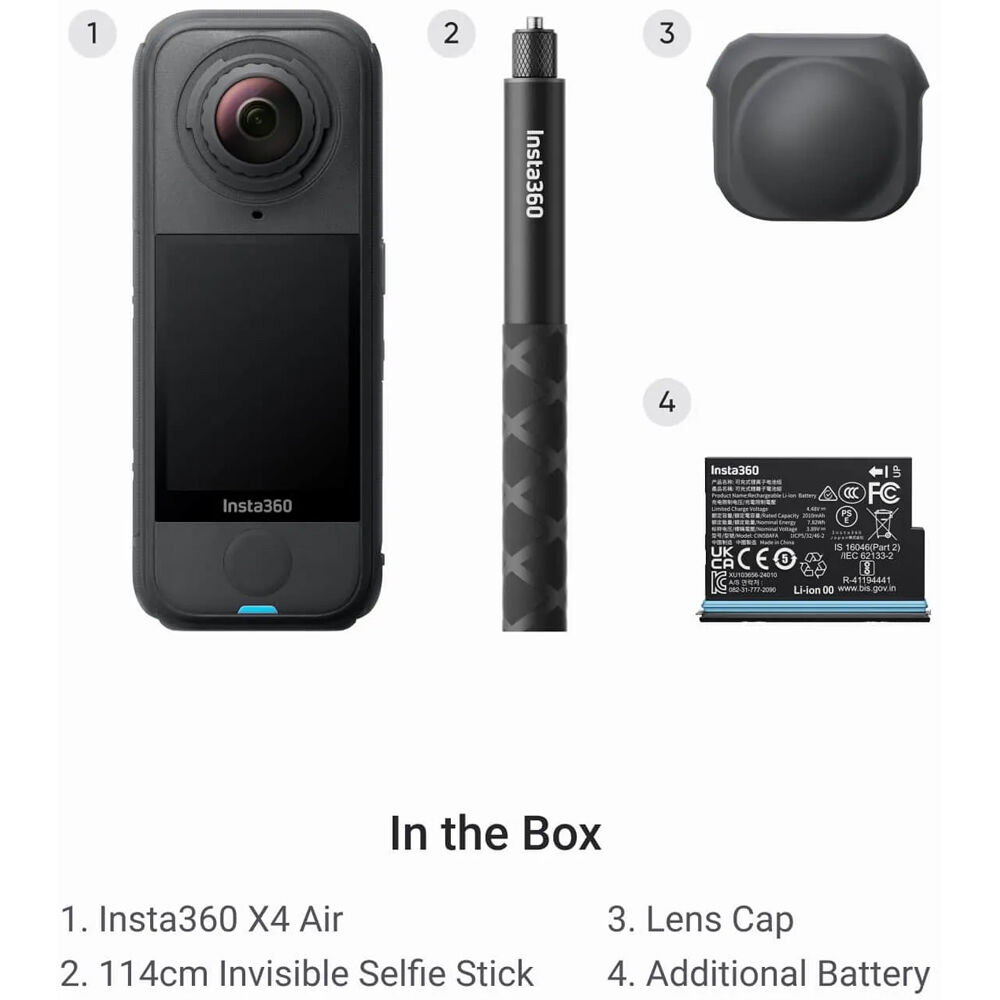 Insta360 X4 Air 360 Action Camera Starter Bundle (Graphite Black)
