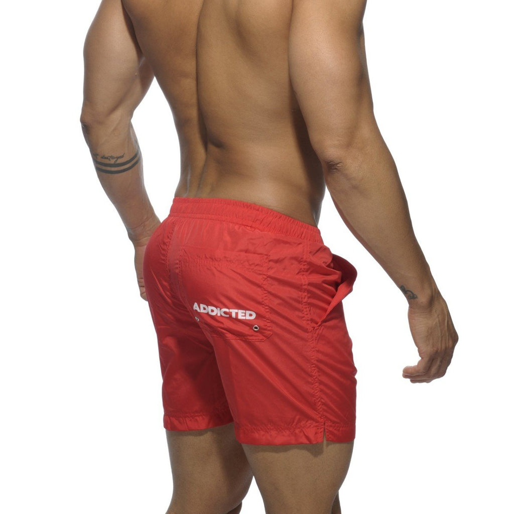 BASIC ADDICTED SWIM LONG SHORT - RED