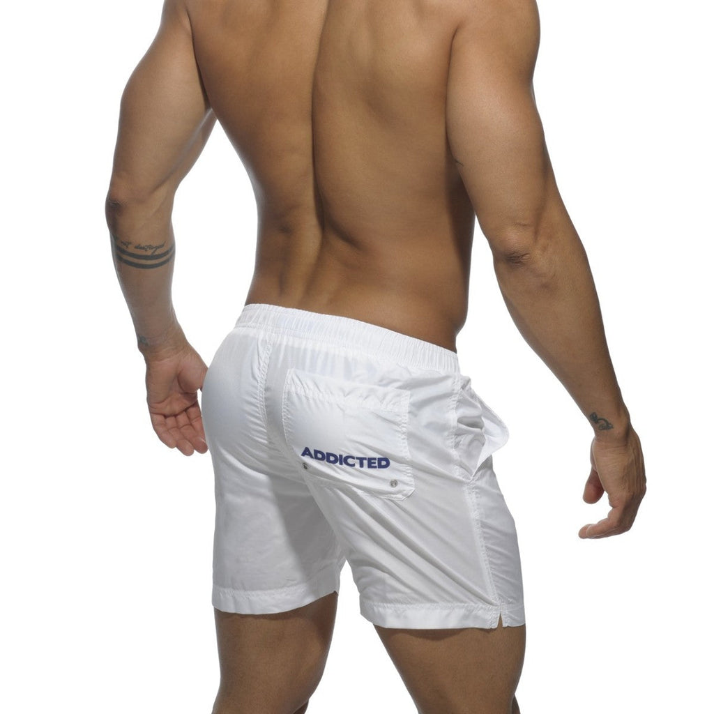 BASIC ADDICTED SWIM LONG SHORTS - WHITE