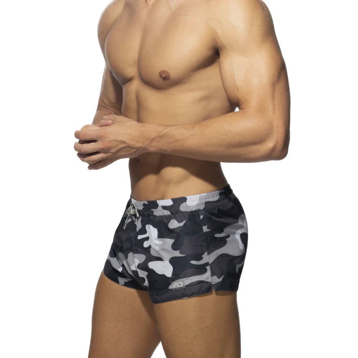 ADDICTED CAMO SWIM SHORTS - GREY CAMOUFLAGE