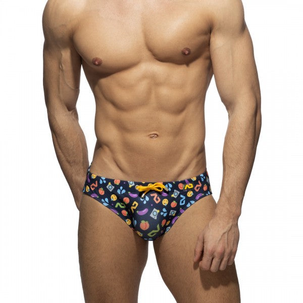 ADDICTED EMOJI SWIM BRIEF